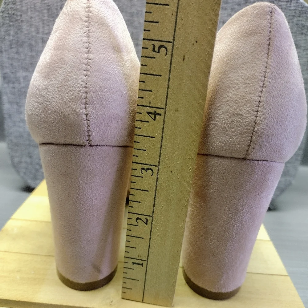 Lov 💕 Mark Dusty Rose Pink Suede Closed Toe Block Heel Dress Shoes 6 Pre-owned - Picture 9 of 13